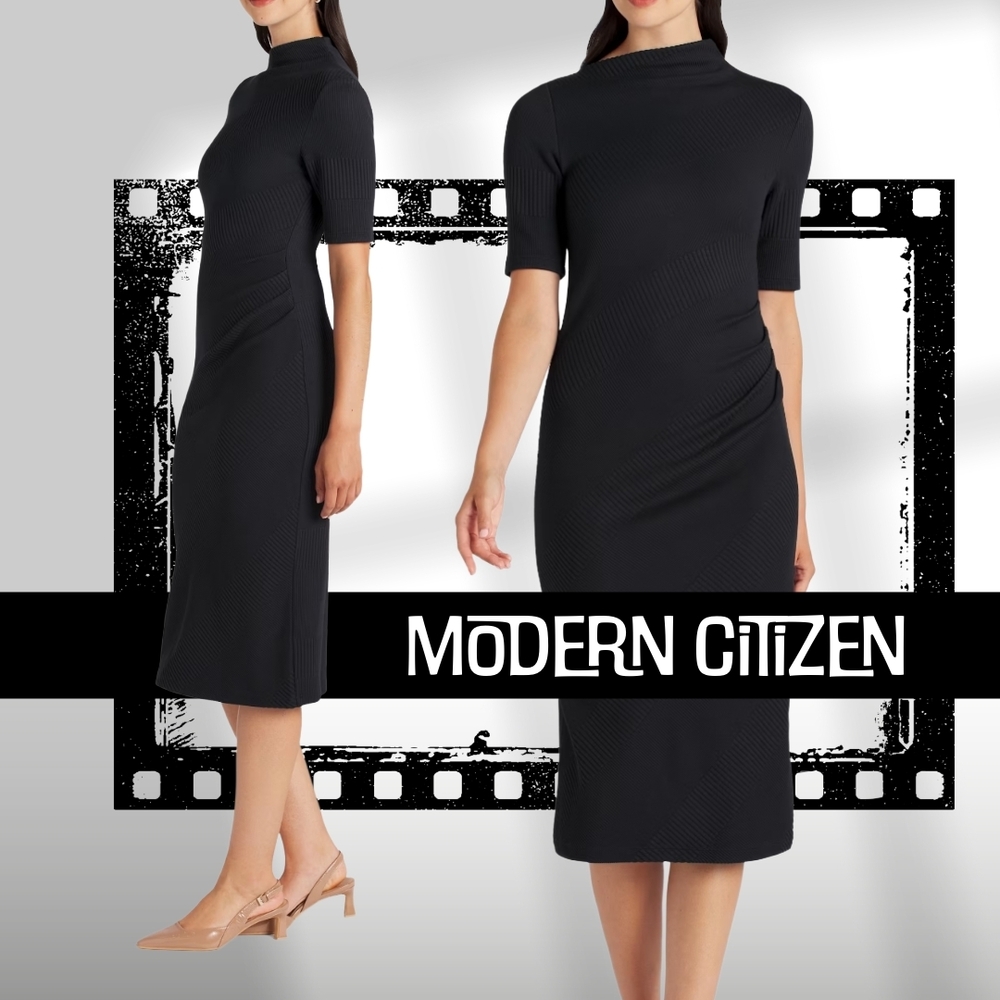 Modern Citizen | Elegant Black Midi Dress